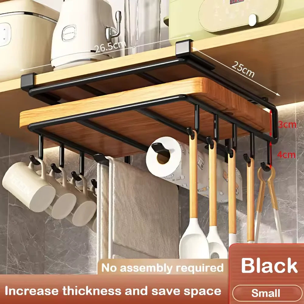 Kitchen Hanging Organizer Rack with Hooks