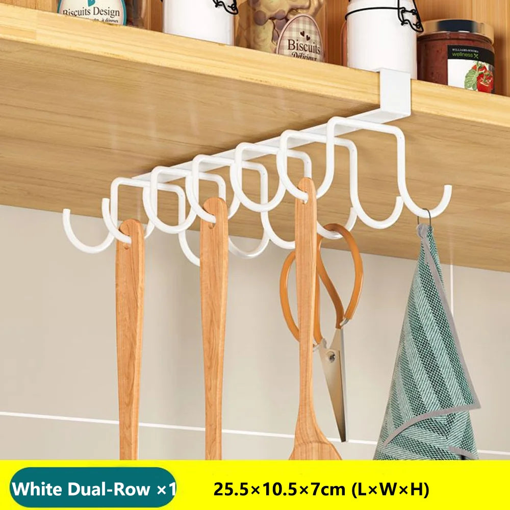 Kitchen Hanging Organizer Rack with Hooks