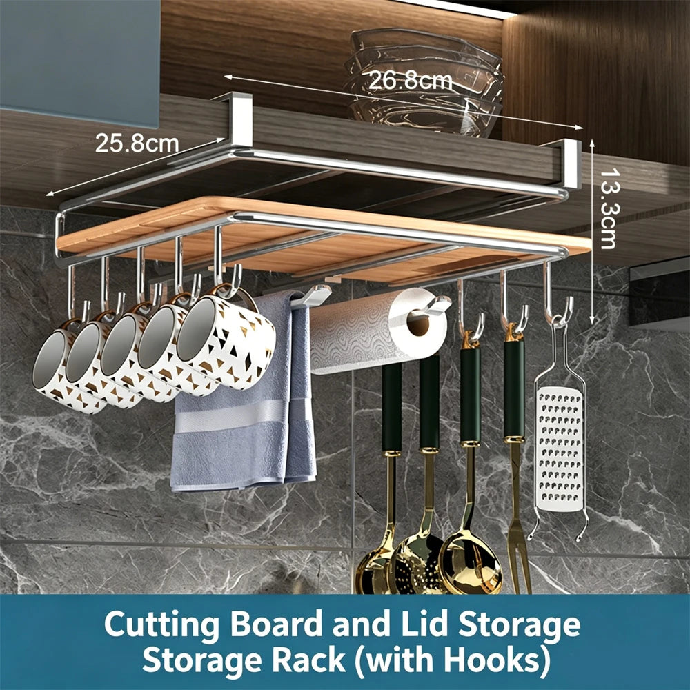 Kitchen Hanging Organizer Rack with Hooks