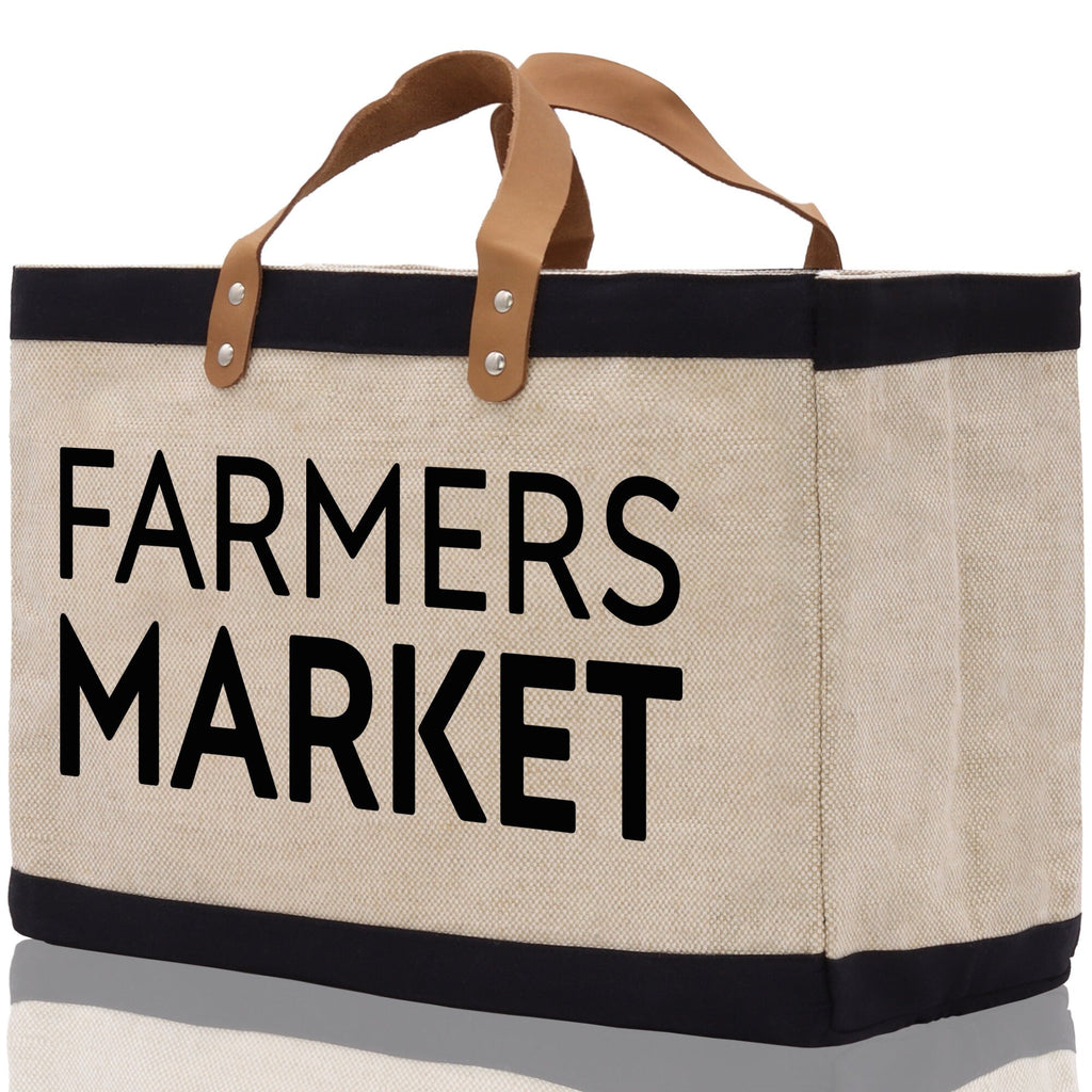 Farmers Market Jute Canvas Tote Funny Farmer Market Bag Quote Jute Bag Shopping Bag Burlap Bag Farmhouse Bag Grocery Bag