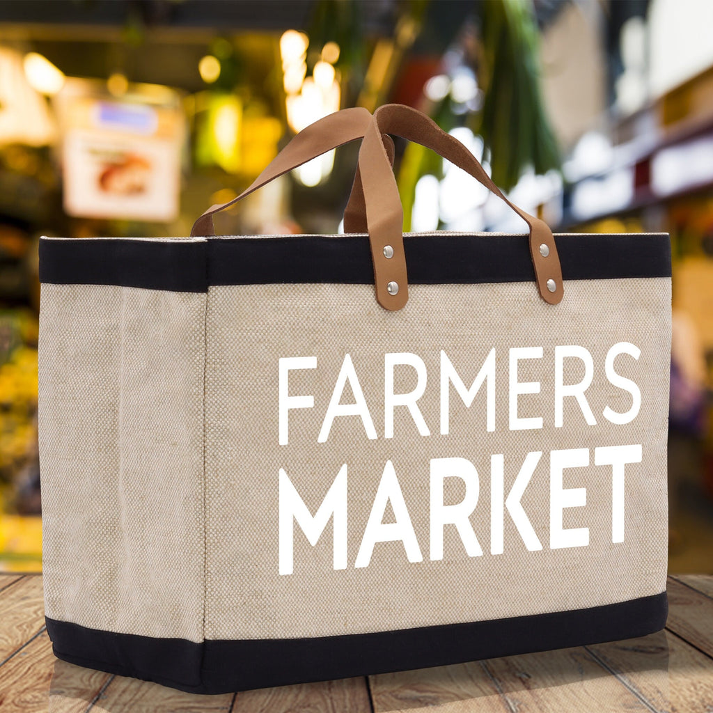 Farmers Market Jute Canvas Tote Funny Farmer Market Bag Quote Jute Bag Shopping Bag Burlap Bag Farmhouse Bag Grocery Bag