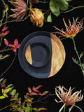 Matte Black w/ Wood Texture (Circular) Plates and Dinnerware